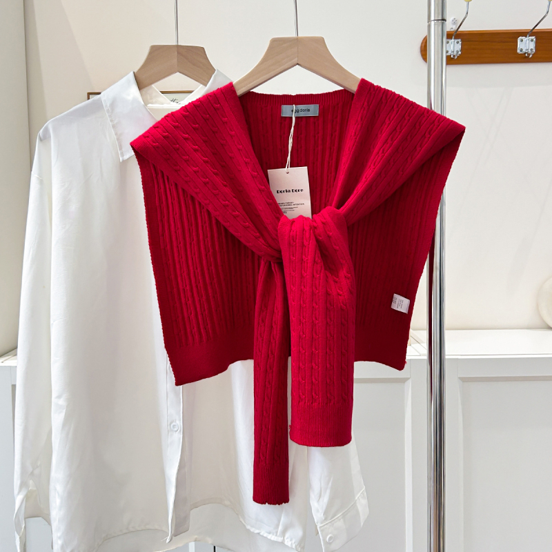 Kötött sál, monokróm minta, 45 cm szélesség, melegen tart