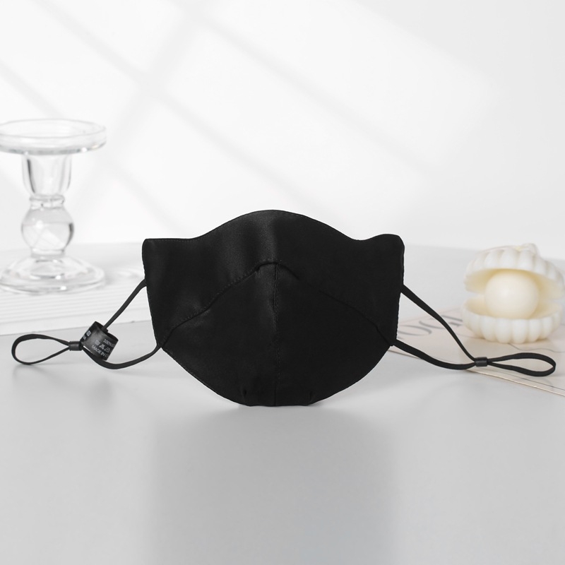 Selyemből készült szemmaszk 3D dizájnnal, UV védelem, egyszínű minta, fülkötő pánttal, dekoratív, uniszex