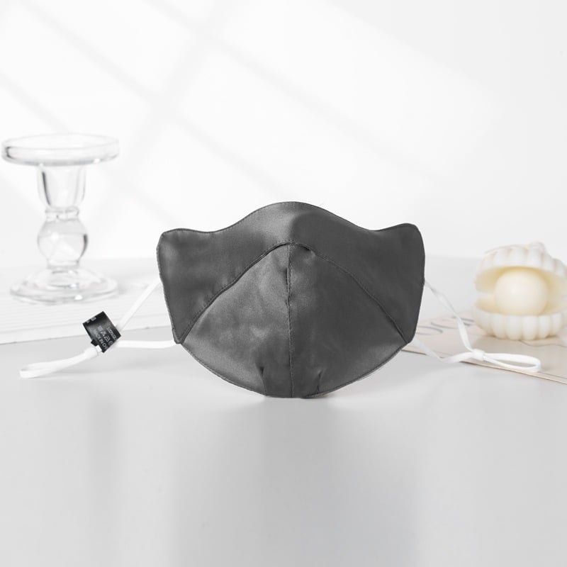 Selyemből készült szemmaszk 3D dizájnnal, UV védelem, egyszínű minta, fülkötő pánttal, dekoratív, uniszex