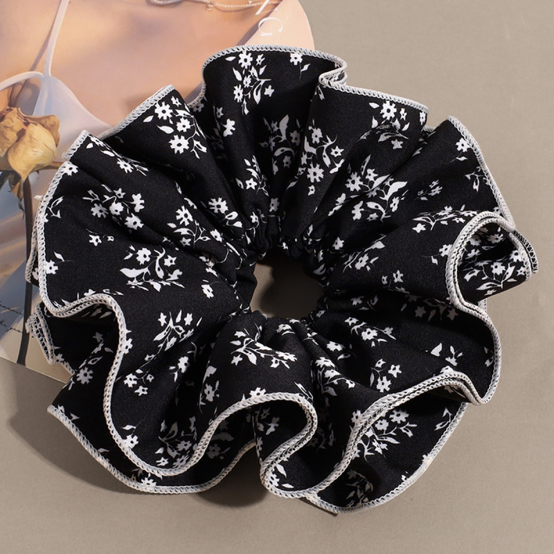 Dodatak za kosu - korejski stil, cvjetni čipkasti scrunchie za čvor, materijal: tkanina, ručna izrada, Charfoo 25080102