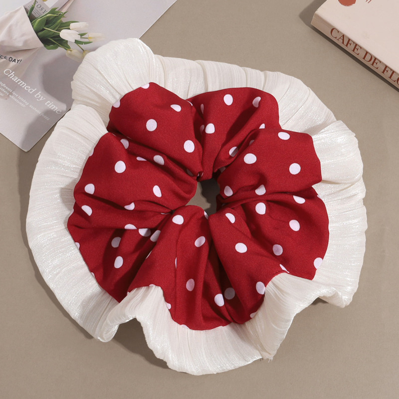 Dodatak za kosu - korejski stil, cvjetni čipkasti scrunchie za čvor, materijal: tkanina, ručna izrada, Charfoo 25080102