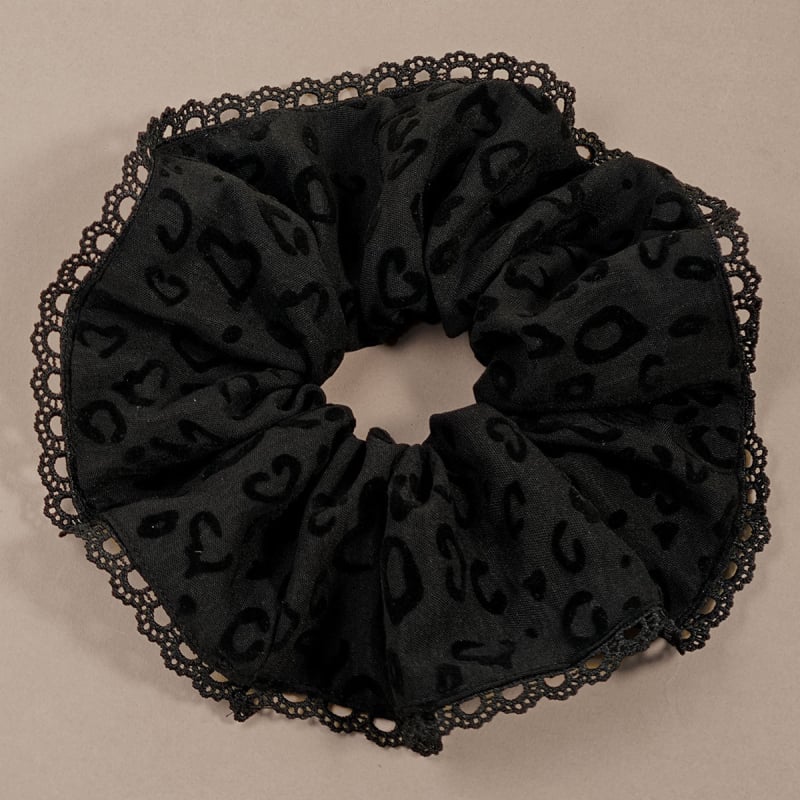 Dodatak za kosu - korejski stil, cvjetni čipkasti scrunchie za čvor, materijal: tkanina, ručna izrada, Charfoo 25080102