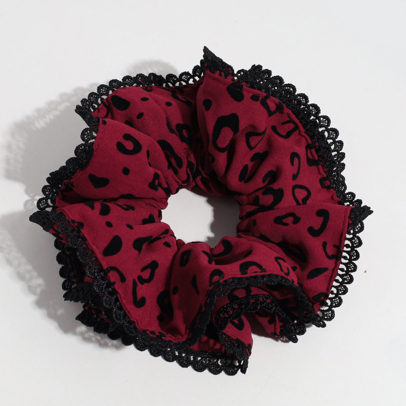 Dodatak za kosu - korejski stil, cvjetni čipkasti scrunchie za čvor, materijal: tkanina, ručna izrada, Charfoo 25080102