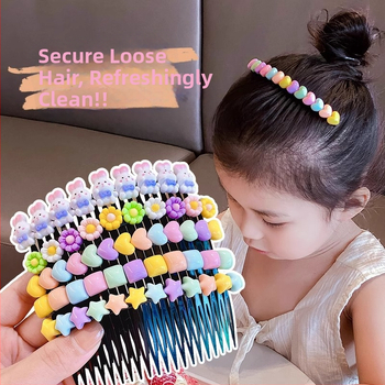 Детска фиба за коса със сърцевиден дизайн - метална щипка за чело в мультяшен стил (ръчна изработка, аксесоар за глава)