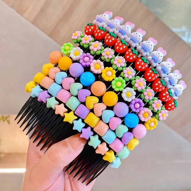 Детска фиба за коса със сърцевиден дизайн - метална щипка за чело в мультяшен стил (ръчна изработка, аксесоар за глава)