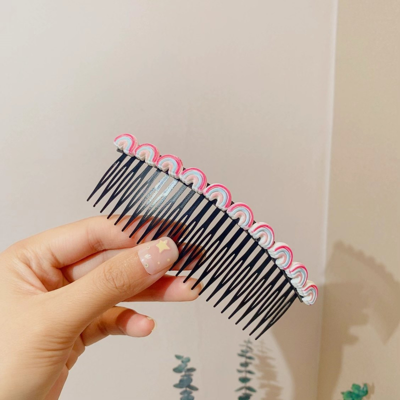 Детска фиба за коса със сърцевиден дизайн - метална щипка за чело в мультяшен стил (ръчна изработка, аксесоар за глава)