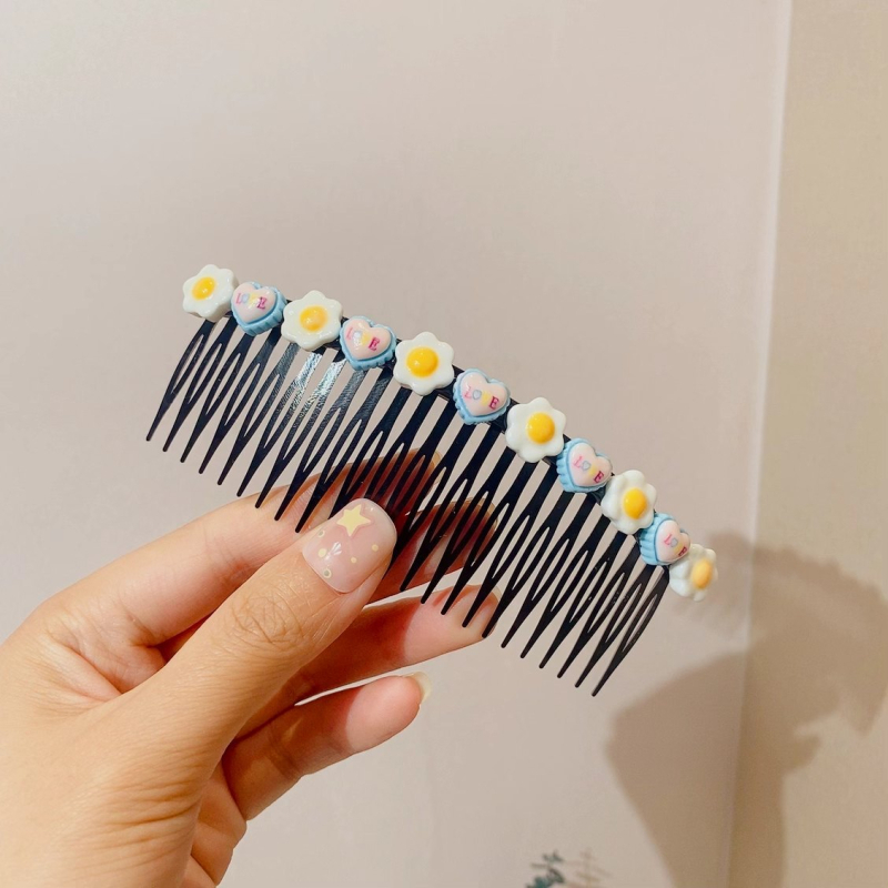 Детска фиба за коса със сърцевиден дизайн - метална щипка за чело в мультяшен стил (ръчна изработка, аксесоар за глава)