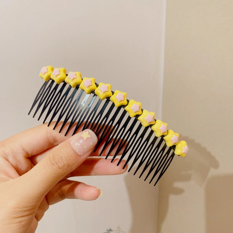 Детска фиба за коса със сърцевиден дизайн - метална щипка за чело в мультяшен стил (ръчна изработка, аксесоар за глава)