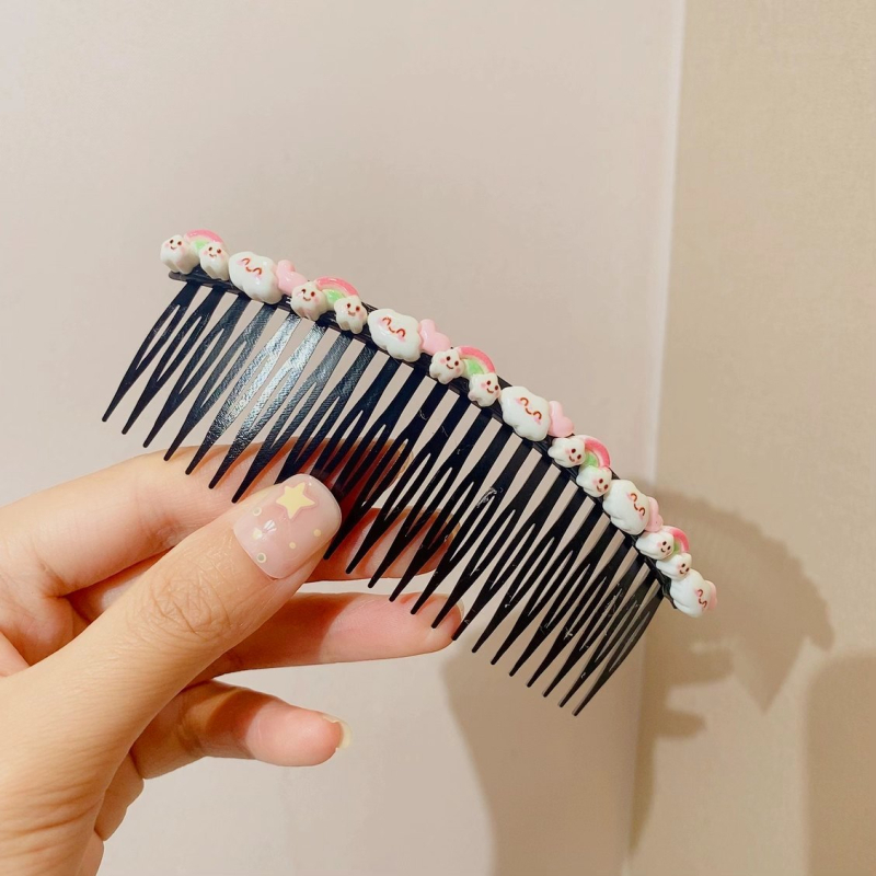 Детска фиба за коса със сърцевиден дизайн - метална щипка за чело в мультяшен стил (ръчна изработка, аксесоар за глава)