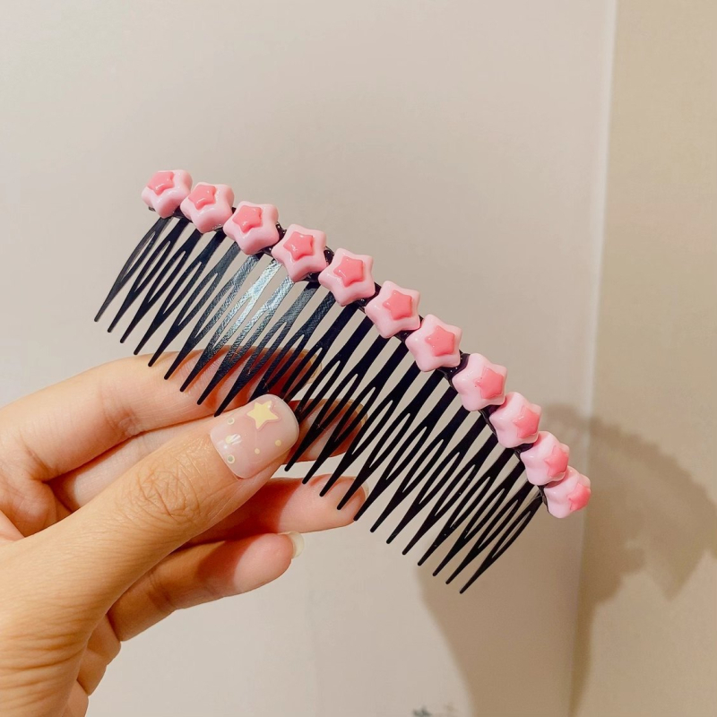 Детска фиба за коса със сърцевиден дизайн - метална щипка за чело в мультяшен стил (ръчна изработка, аксесоар за глава)