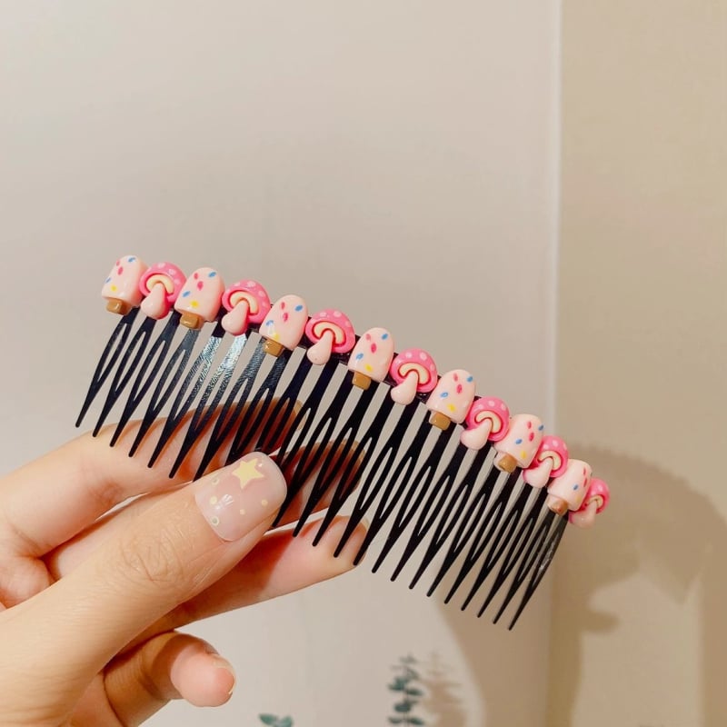 Детска фиба за коса със сърцевиден дизайн - метална щипка за чело в мультяшен стил (ръчна изработка, аксесоар за глава)