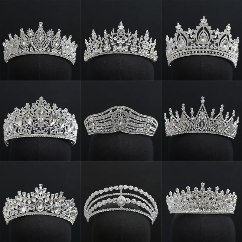 Krona za glavu od legure sa rhinestones, barokni stil, dijamantno premazano, mogućnost prilagodbe