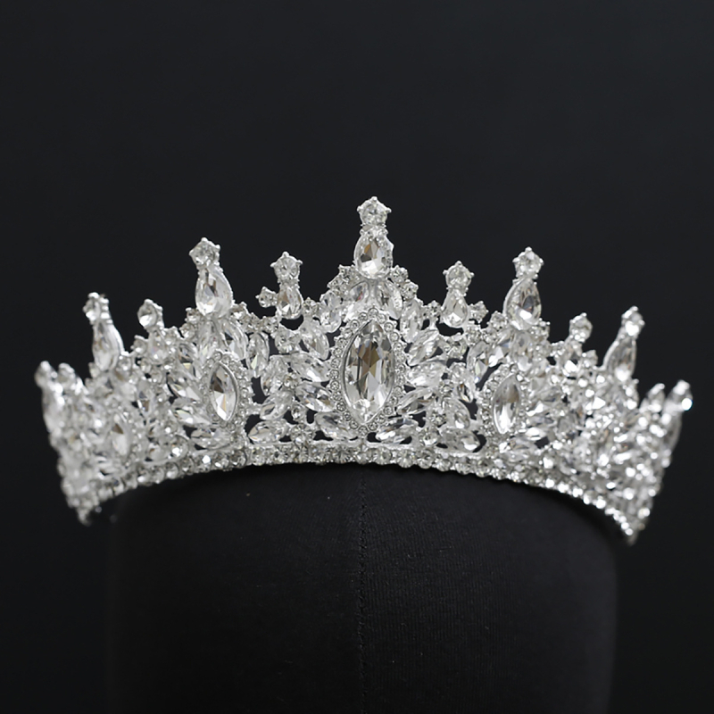 Krona za glavu od legure sa rhinestones, barokni stil, dijamantno premazano, mogućnost prilagodbe