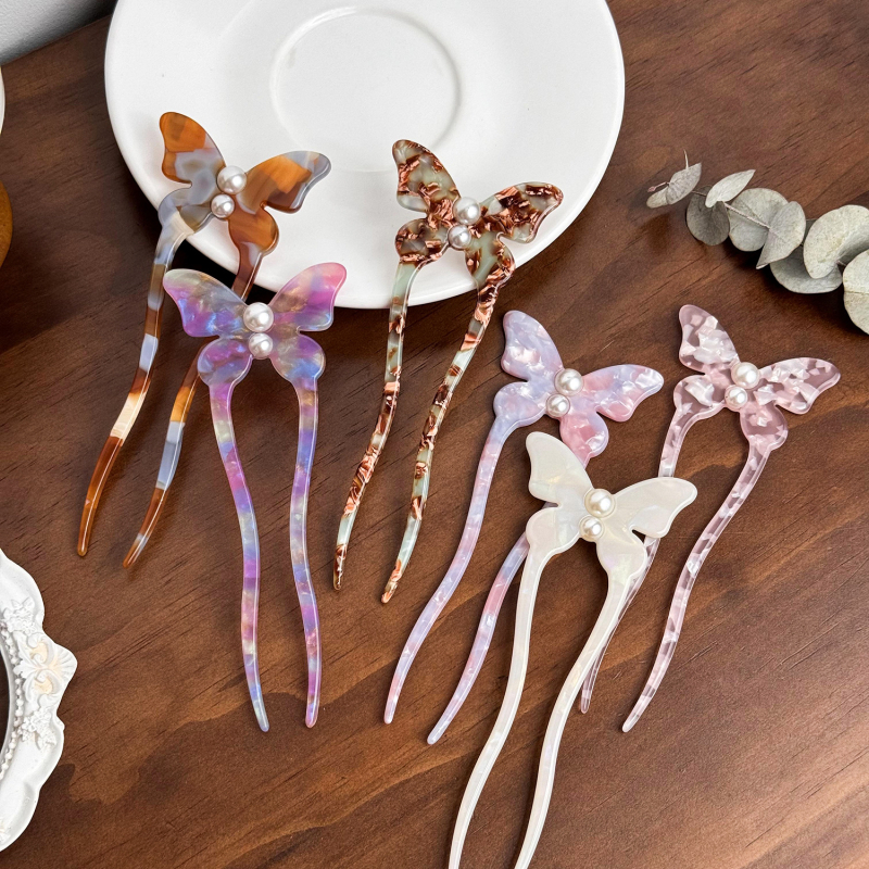 Hajcsat ecetsav lemezből, pillangó mintával, felület spray-festett, rögzítés típus: grip, beépítés nélküli, elegáns stílus — Duowei