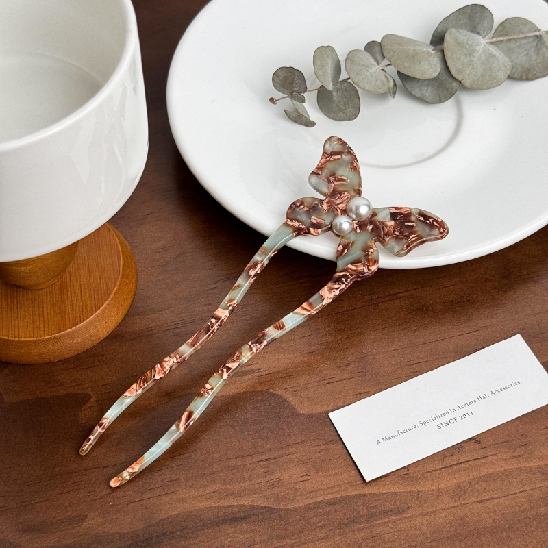 Hajcsat ecetsav lemezből, pillangó mintával, felület spray-festett, rögzítés típus: grip, beépítés nélküli, elegáns stílus — Duowei