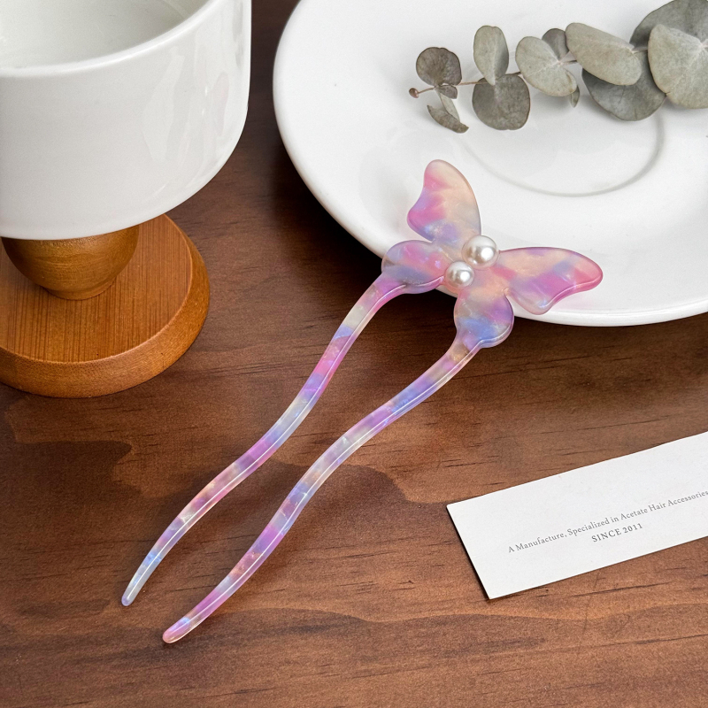 Hajcsat ecetsav lemezből, pillangó mintával, felület spray-festett, rögzítés típus: grip, beépítés nélküli, elegáns stílus — Duowei