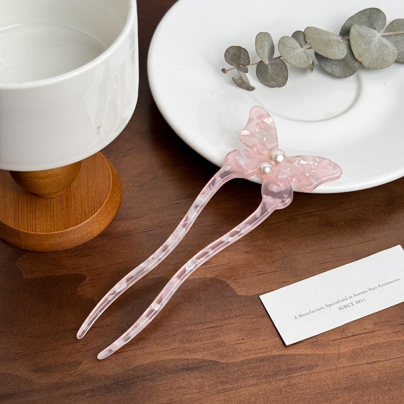 Hajcsat ecetsav lemezből, pillangó mintával, felület spray-festett, rögzítés típus: grip, beépítés nélküli, elegáns stílus — Duowei