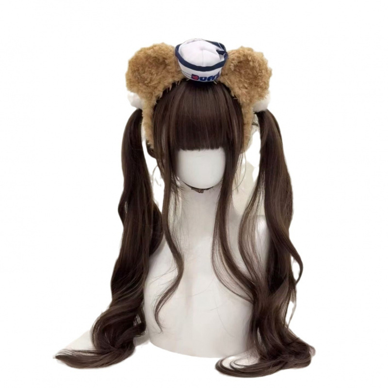 Parūka ar divām astiņām, garas viļņotas cirtas, pilna galva, augsttemperatūras šķiedras