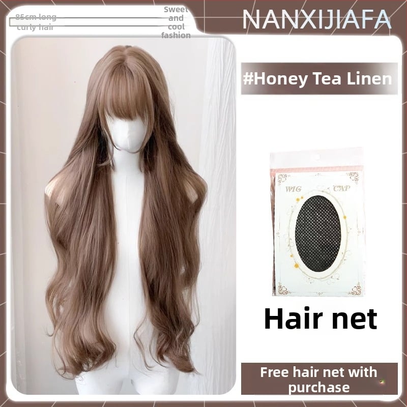 Parūka ar divām astiņām, garas viļņotas cirtas, pilna galva, augsttemperatūras šķiedras