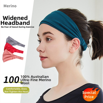 Sieviešu merino vilnas galvas lente, sviedru absorkcijas sporta galvas lente ārējiem nodarbībām — velosacīkstēm, skrējienam, jogai un kalnu kāpšanai, geometrisks raksts, raksts plaid, modelis H13