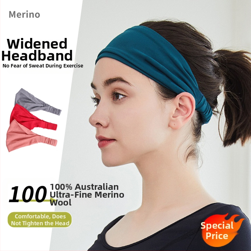 Sieviešu merino vilnas galvas lente, sviedru absorkcijas sporta galvas lente ārējiem nodarbībām — velosacīkstēm, skrējienam, jogai un kalnu kāpšanai, geometrisks raksts, raksts plaid, modelis H13