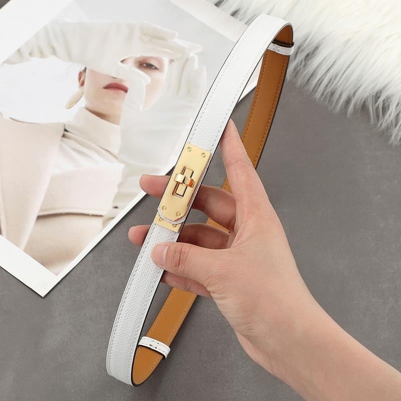 Kelly női öv valódi bőrből | első osztályú tehénbőr; övcsat anyaga: ötvözet; záródás: csattal; szélesség kevesebb, mint 2 cm; stílus: üzleti, elegáns, univerzális