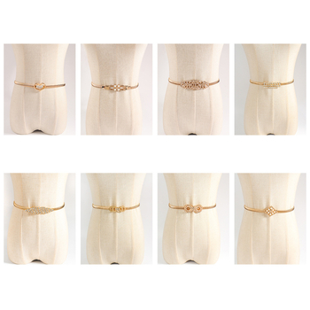 Juosmens grandinėlė su kristalų kaspeliu, elastinė metalinė juosta moterims, universalus aksesuaras visoms sezonoms, Haoyu HYY19417