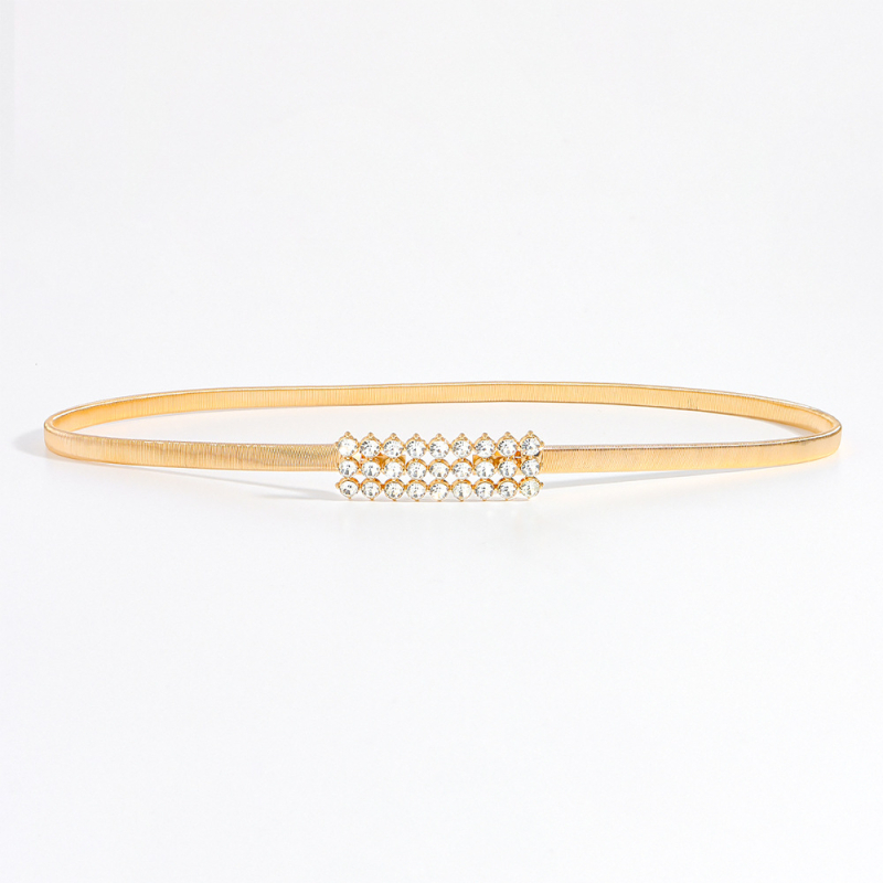 Juosmens grandinėlė su kristalų kaspeliu, elastinė metalinė juosta moterims, universalus aksesuaras visoms sezonoms, Haoyu HYY19417