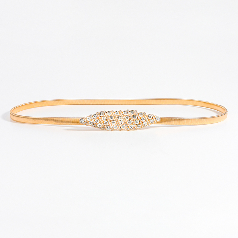 Juosmens grandinėlė su kristalų kaspeliu, elastinė metalinė juosta moterims, universalus aksesuaras visoms sezonoms, Haoyu HYY19417