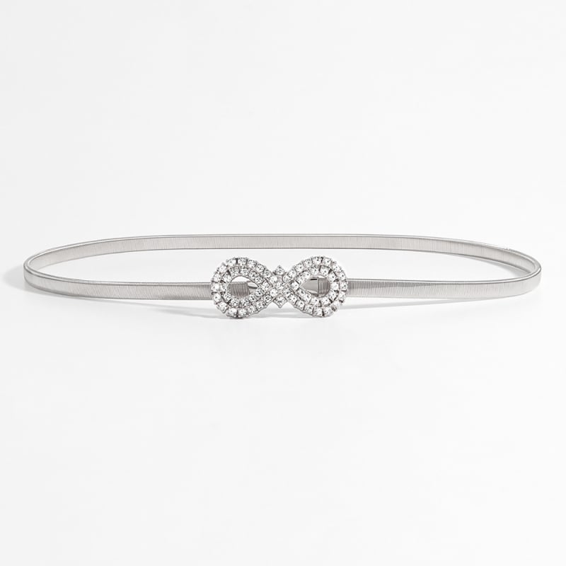 Juosmens grandinėlė su kristalų kaspeliu, elastinė metalinė juosta moterims, universalus aksesuaras visoms sezonoms, Haoyu HYY19417