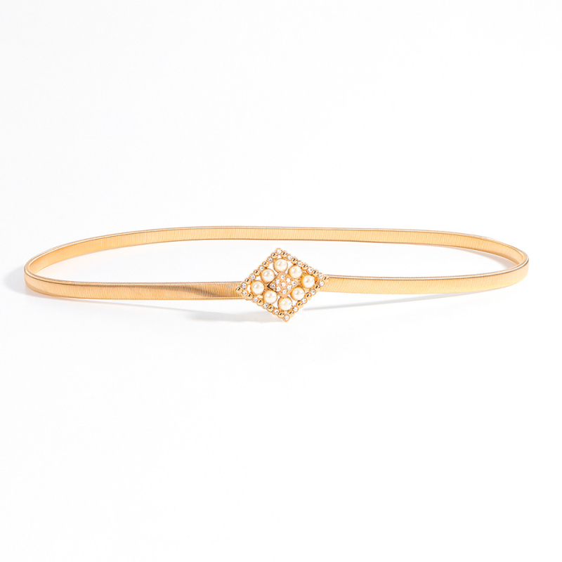 Juosmens grandinėlė su kristalų kaspeliu, elastinė metalinė juosta moterims, universalus aksesuaras visoms sezonoms, Haoyu HYY19417