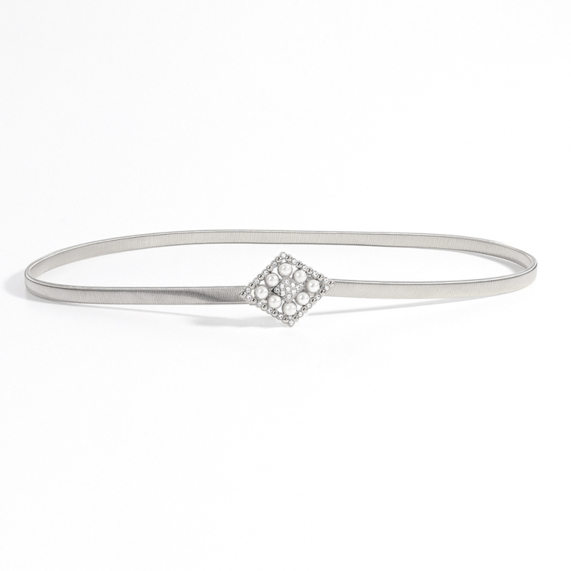 Juosmens grandinėlė su kristalų kaspeliu, elastinė metalinė juosta moterims, universalus aksesuaras visoms sezonoms, Haoyu HYY19417