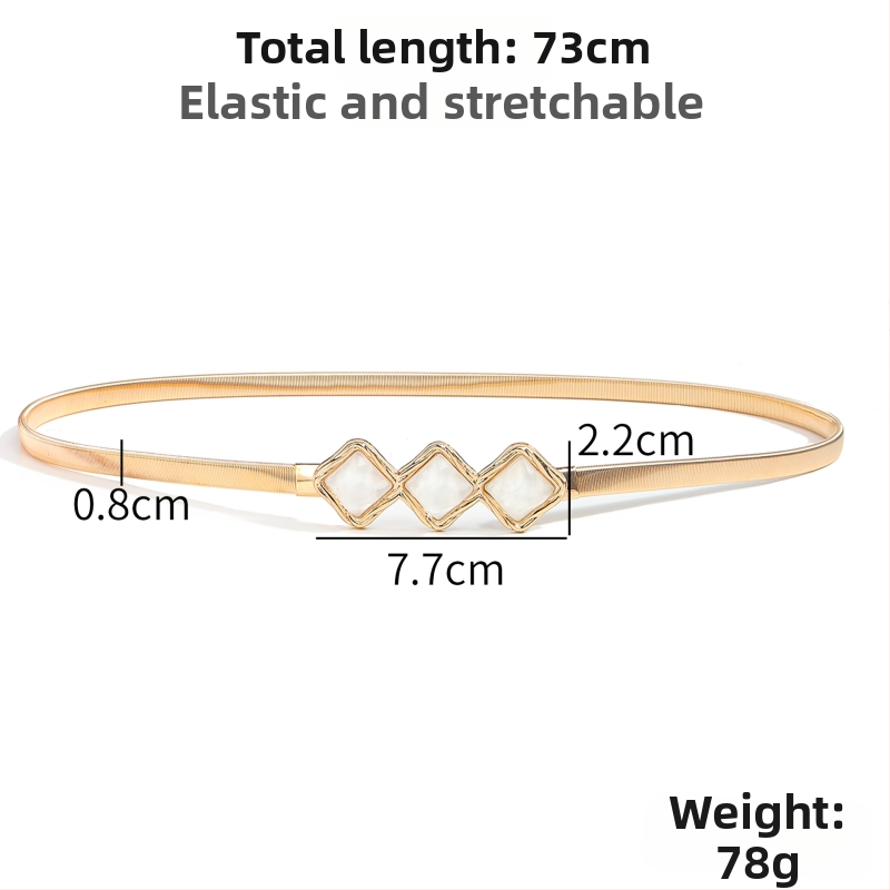 Juosmens grandinėlė su kristalų kaspeliu, elastinė metalinė juosta moterims, universalus aksesuaras visoms sezonoms, Haoyu HYY19417