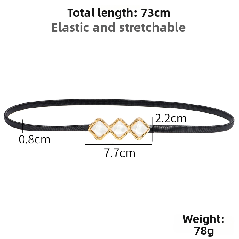 Juosmens grandinėlė su kristalų kaspeliu, elastinė metalinė juosta moterims, universalus aksesuaras visoms sezonoms, Haoyu HYY19417