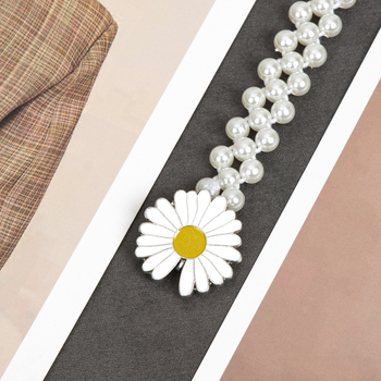 Parytis stiliaus juosmens grandinėlė su perlomis moterims, plastmasė, vieno kilpos dizainas