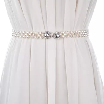 Parytis stiliaus juosmens grandinėlė su perlomis moterims, plastmasė, vieno kilpos dizainas