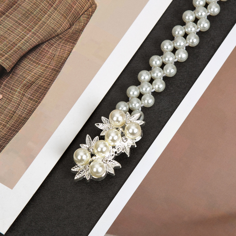 Parytis stiliaus juosmens grandinėlė su perlomis moterims, plastmasė, vieno kilpos dizainas