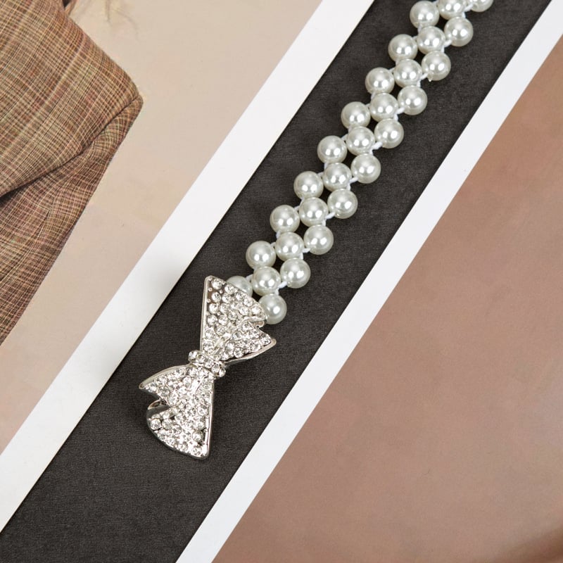 Parytis stiliaus juosmens grandinėlė su perlomis moterims, plastmasė, vieno kilpos dizainas
