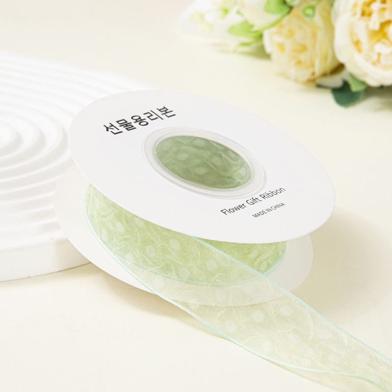 Шифонена лента с текстуриран ръб и точки за DIY лък; аксесоари за коса, цветя и рокля — Материал: полиестер; Марка: Jiefeng; Подходяща за коса, шапи, рокли