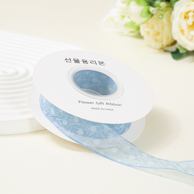 Шифонена лента с текстуриран ръб и точки за DIY лък; аксесоари за коса, цветя и рокля — Материал: полиестер; Марка: Jiefeng; Подходяща за коса, шапи, рокли