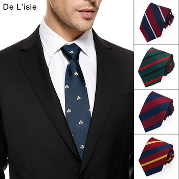 Галстук De L'isle, коприна, стил Arrow, райета, геометричен модел