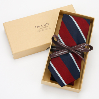 Галстук De L'isle, коприна, стил Arrow, райета, геометричен модел
