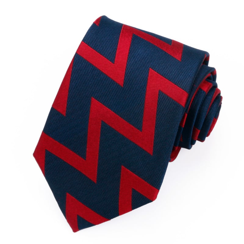 Галстук De L'isle, коприна, стил Arrow, райета, геометричен модел