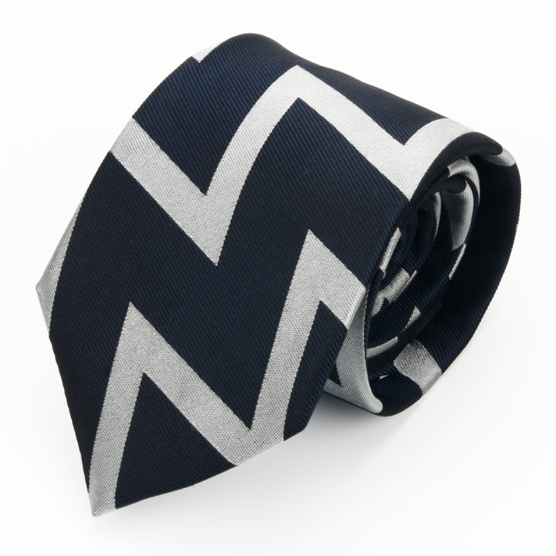 Галстук De L'isle, коприна, стил Arrow, райета, геометричен модел