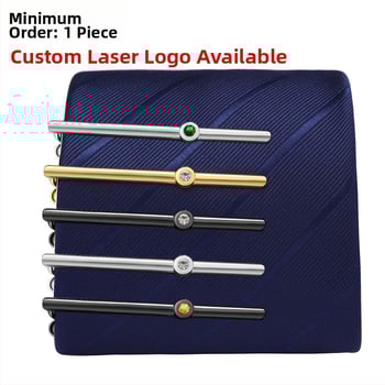 Персонализираема медна закопчалка за вратовръзка, плоска глава, мъжки стил, лазерно гравирано лого