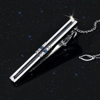 Клип за вратовръзка – Агат констелационен модел, метален аксесоар