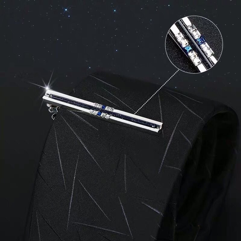 Клип за вратовръзка – Агат констелационен модел, метален аксесоар