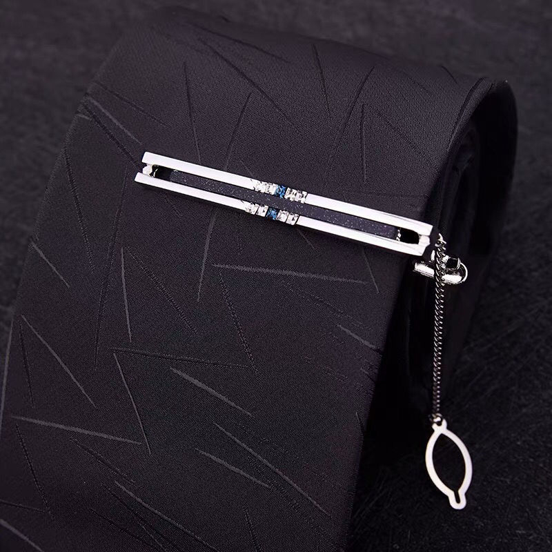 Клип за вратовръзка – Агат констелационен модел, метален аксесоар