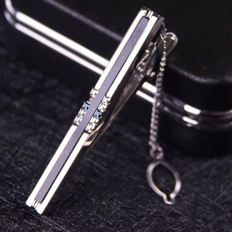 Клип за вратовръзка – Агат констелационен модел, метален аксесоар