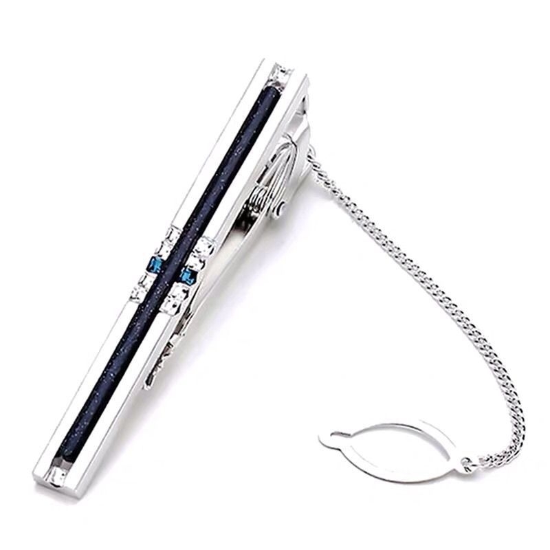 Клип за вратовръзка – Агат констелационен модел, метален аксесоар